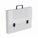 Valigetta portadocumenti DISPACO 33x42 cm polionda cannettato bianco trasparente dorso 5 cm - 5633