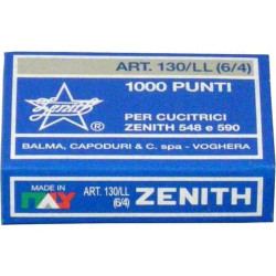 Punti metallici ZENITH 130/LL 6/4  Conf. 1000 pezzi - 0301306401