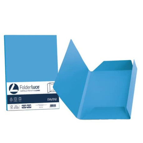 Cartellina 3 lembi Favini FOLDER 3L Luce&Acqua 200 g/m² 24,5x34,5cm azzurro 55 conf.25 - A50G434