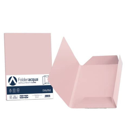 Cartellina 3 lembi Favini FOLDER 3L Luce&Acqua 200 g/m² 24,5x34,5 cm rosa 10  conf.25 - A50S434