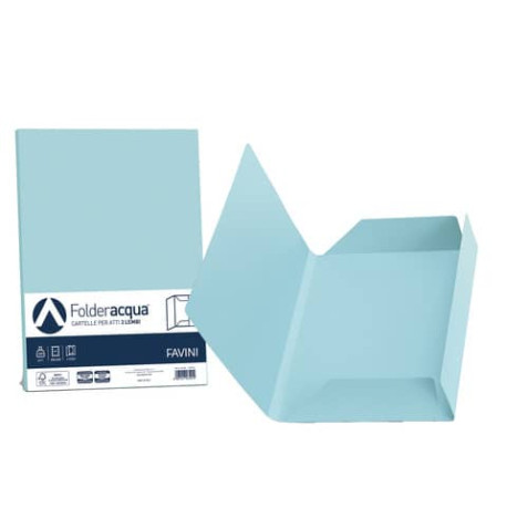 Cartellina 3 lembi Favini FOLDER 3L Luce&Acqua 200 g/m² 24,5x34,5cm celeste 08 conf.25 - A50T434