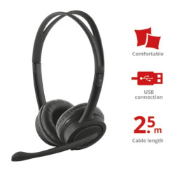 Cuffie con microfono USB Trust Mauro 2.8 m nero 17591