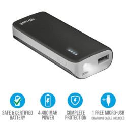 Caricatore portatile Powerbank 4400 Trust Primo nero 21224