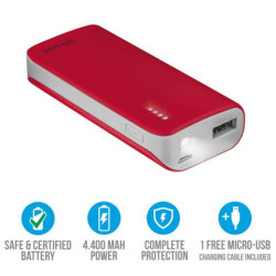 Caricatore portatile Powerbank 4400 Trust Primo rosso 21226