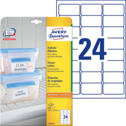 Etichette per freezer AVERY 63,5x33,9 mm  25 fogli - L7970-25