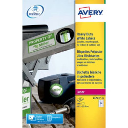 Etichette resistenti in poliestere bianco AVERY 63,5 x 33,9mm 20 fogli - L4773-20