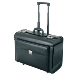 Borsa pilota con trolley Alassio SILVANA in pelle 48,5x23x37 cm nero 92705