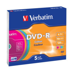DVD-R Verbatim 16x 4.7 GB  conf. da 5 - 43557