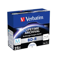 Blue-Ray BD-RE M-Disk Verbatim 4x 25 GB  Conf. 5 pezzi - 43823