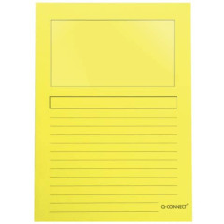 Cartellina con finestra Q-Connect Ordo 22x31 cm cartoncino 120 g/m² giallo Conf. 50 pezzi - KF15244