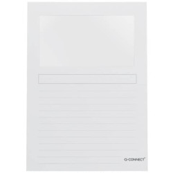 Cartellina con finestra Q-Connect Ordo 22x31 cm cartoncino 120 g/m² bianco Conf. 50 pezzi - KF15261