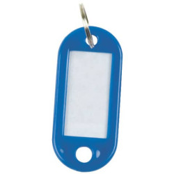 Targhetta portachiavi Q-Connect standard in plastica 5x2,2 cm blu Confezione da 10 pezzi - KF10872