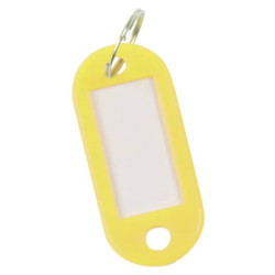 Targhetta portachiavi Q-Connect standard in plastica 5x2,2 cm giallo/arancio Confezione da 10 pezzi 