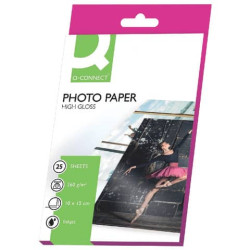 Carta fotografica Inkjet Q-Connect 10x15cm bianco 260 g/m² lucida conf. da 25 fogli - KF01906