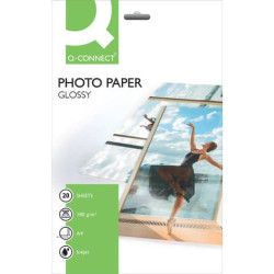 Carta fotografica Inkjet Q-Connect A4 bianco 180 g/m² lucida conf. da 20 - KF01103
