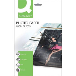 Carta fotografica Inkjet Q-Connect A4 bianco 260 g/m² lucida conf. da 20 fogli - KF02163