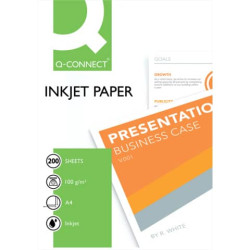 Carta fotografica Inkjet Q-Connect A4 bianco 100 g/m² lucida conf. da 200 fogli - KF01553