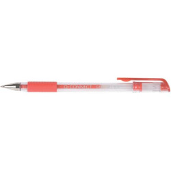 Penna a sfera inchiostro gel Q-Connect con cappuccio 0,35 mm rosso conf. da 10 - KF21718