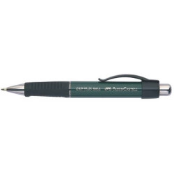 Penna a sfera a scatto Faber-Castell Grip Plus Metallic M verde metallizzato 140700