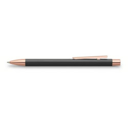 Penna a sfera a scatto Faber-Castell Neo Slim M nero/rosegold 343320