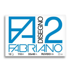 Album da disegno Fabriano F2 collato 1 lato 100 g/m² 12 33x48 cm ff. ruvidi 06000534