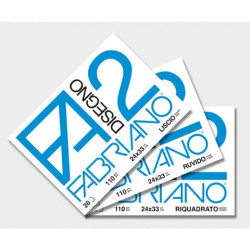 Album da disegno Fabriano F2 a 4 angoli 100 g/m² 20 24x33 cm ff. lisci riquadrati - 06201516