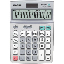 Calcolatrice da tavolo CASIO solare o batteria grigio DF-120ECO