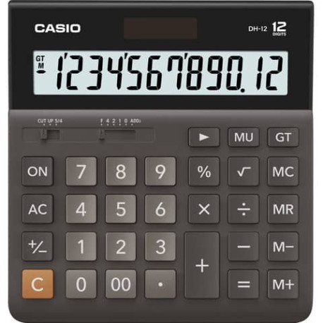 Calcolatrice da tavolo CASIO display 12 cifre - solare e batteria  151x32x158 mm DH-12BK - Lineacontabile