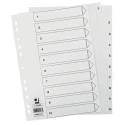 Divisore numerico Q-Connect bianco 22,5x29,7 cm ppl 1-10 KF00177