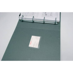 Tasche adesive portabiglietti Q-Connect ppl 5,6x9,3 cm trasparente apertura lato lungo  conf. da 100