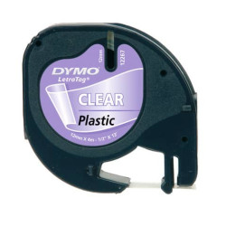 Nastro per etichettatrici Dymo LT plastica 12 mm x 4 m nero/trasparente S0721530