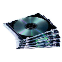 Porta CD e DVD FELLOWES base trasparente jewel case slim conf.10 - 9833801