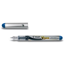 Penna stilografica usa e getta Pilot V-Pen Silver M blu tratto 0,5 mm 007571