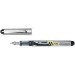 Penna stilografica usa e getta Pilot V-Pen Silver M nero tratto 0,5 mm 007570