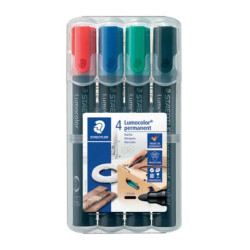 Marcatori permanente punta tonda Staedtler Lumocolor permanent marker 352 assortiti  astuccio da 4 p