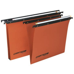 Cartelle sospese orizzontali per cassetti CARTESIO 39 fondo a V arancio arancio Conf. 50 pezzi - 100