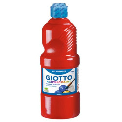 Tempera a base acrilica GIOTTO Acrylic Paint flacone 500 ml rosso 533708