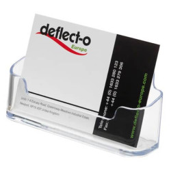 Portabiglietti da visita deflecto® in plastica con 1 scomparto trasparente 70101