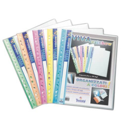 Portalistini Viva Rainbow Tecnostyl A4 in PPL 10 buste colori assor. 31x24,5 cm assortiti conf. da 5
