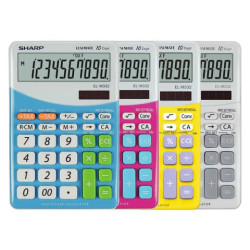 Calcolatrice da tavolo a 10 cifre SHARP con ampia varietà di funzioni SH-ELM332BWH