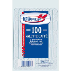 Stoviglie monouso Dopla palette caffè manuali polistirolo trasparente conf.100 - 05016