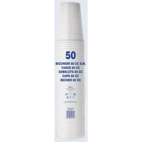 Stoviglie monouso Dopla Professional bicchieri 80 ml polistirolo bianco conf.50 - 2304