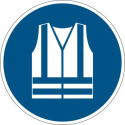 Pittogramma da pavimento "Gilet di sicurezza alta visibilità obbligatorio'' Durable azzurro Ø 430 mm