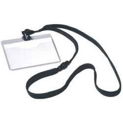 Portanomi DURABLE tasca aperta con cordoncino trasparente/nero 60x90mm conf. 10 - 813901