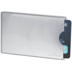 Tasca porta carte di credito DURABLE RFID SECURE argento metallizzato 54x86mm conf. 10 - 890023