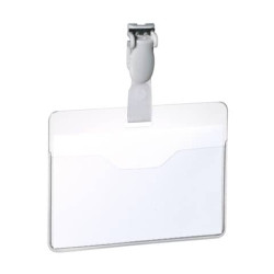 Portanomi con clip DURABLE EUROBADGE tasca aperta plastica trasparente inserto 60x90mm  conf. 25 - 8