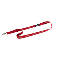 Cordoncino portabadge VISITOR DURABLE cordoncini VISITOR in tessuto rosso 20mm x 44cm  conf. da 10 -