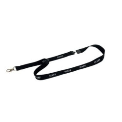 Cordoncino portabadge STAFF DURABLE cordoncini STAFF in tessuto nero 20mm x 44cm  conf. da 10 - 8239