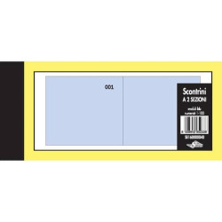 Scontrini numerati Semper a due sezioni - blocco di 100 copie numerate 5,8x13 cm blu - SE160000040