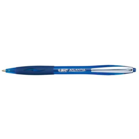 Penna a sfera a scatto BIC Atlantis Soft M 1 mm blu 9021322 - Lineacontabile